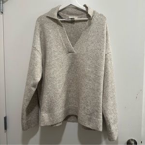 V NECK COLLAR SWEATER🤍